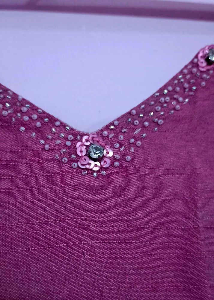 Beaded   Onion Pink  top