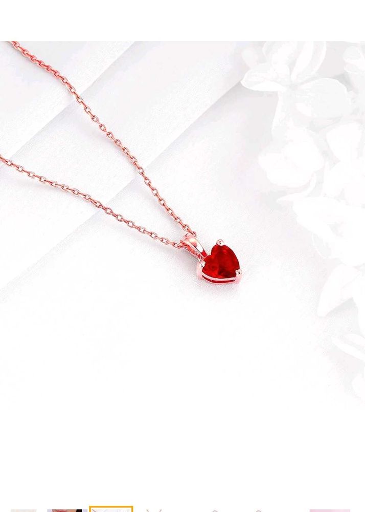 Giva Silver Rose Gold Loving in Red Pendant