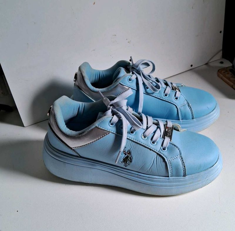 U.S. Polo Assn. Light Blue Platform Sneakers