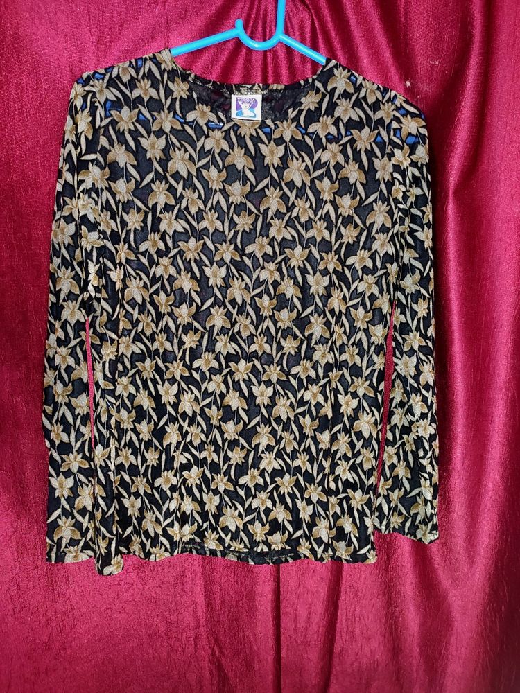 Stretchable Netted Floral Top