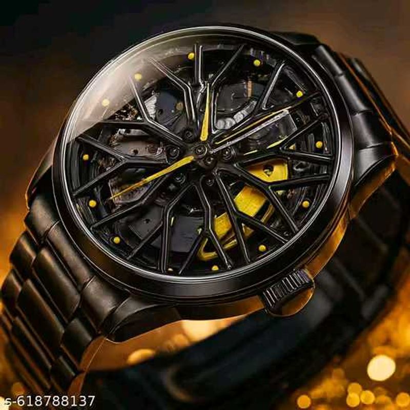 Wheel spining watch for men