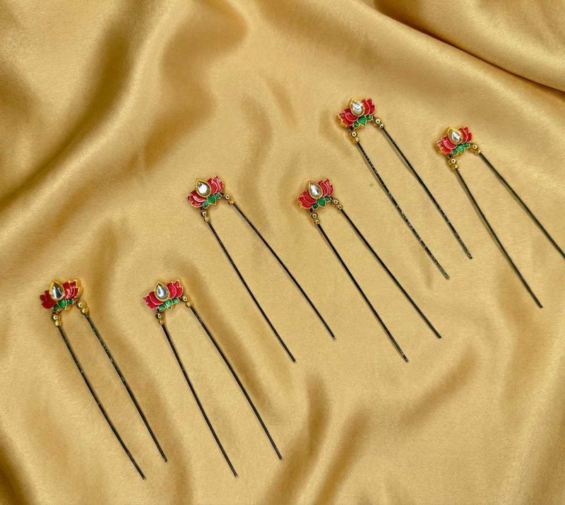 Lotus Hair U Pins - Set of 6
