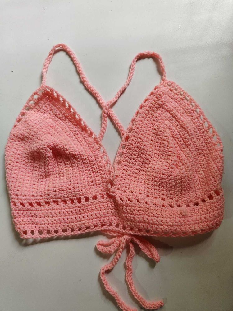 Pink Crochet Crop Top