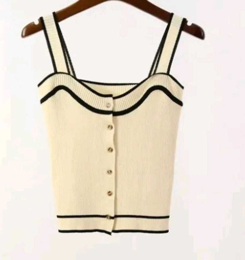 Chic Cream Knit Cami Top