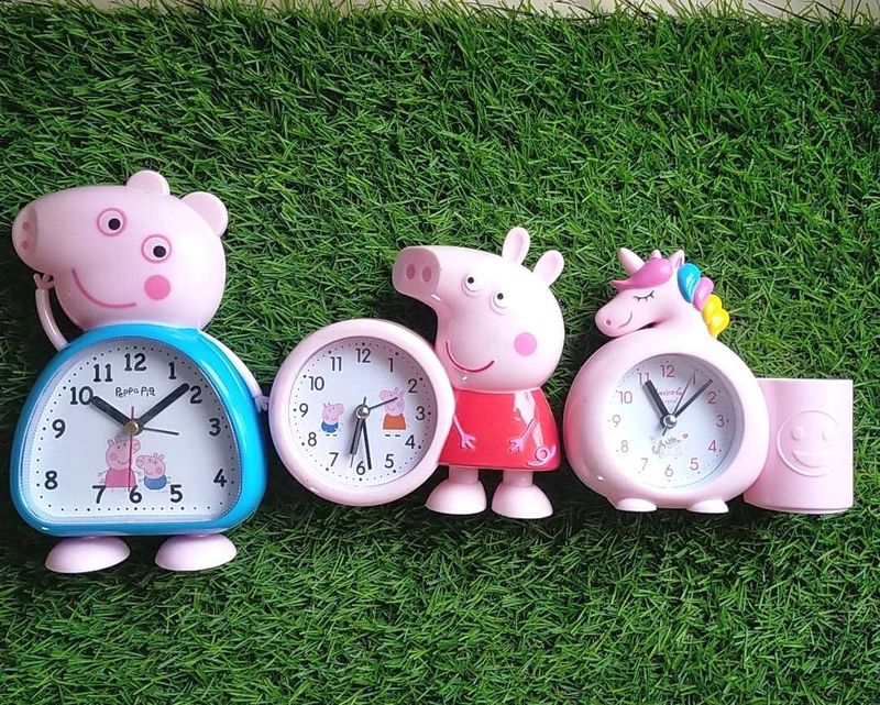 Pack Of 3 Peppa Pig &amp; Unicorn Alarm Clock Set
