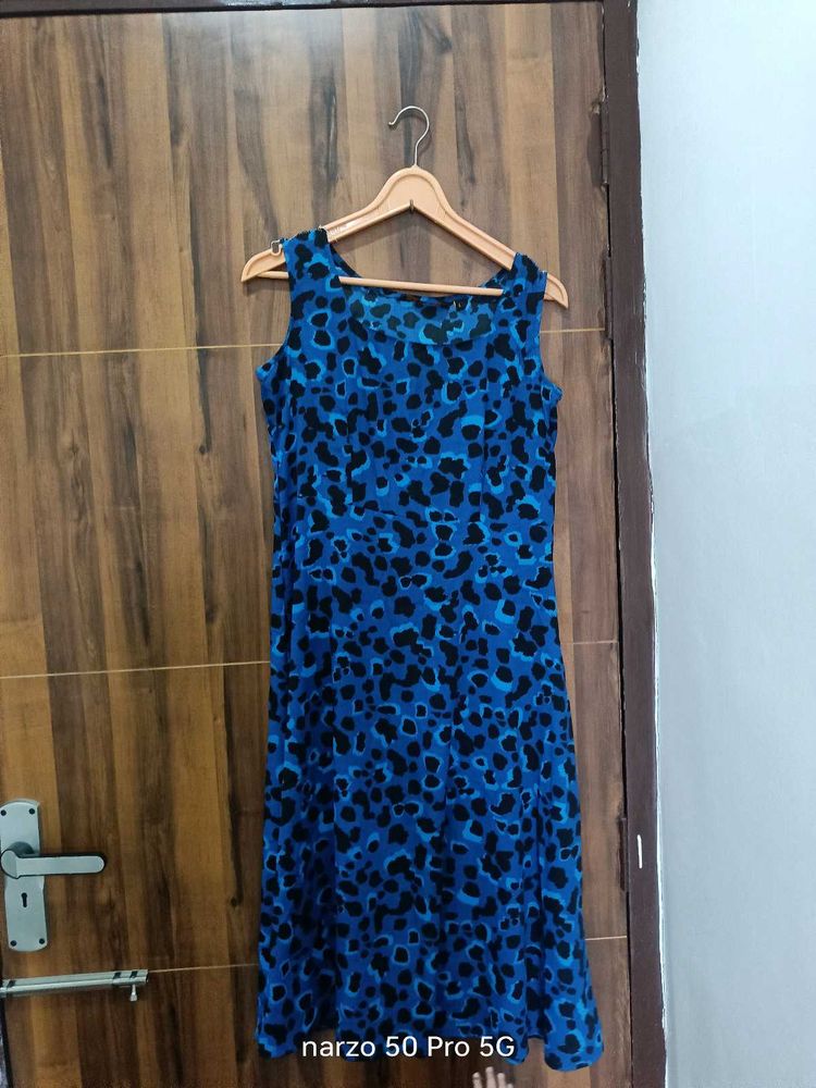 Blue Animal Print Dress