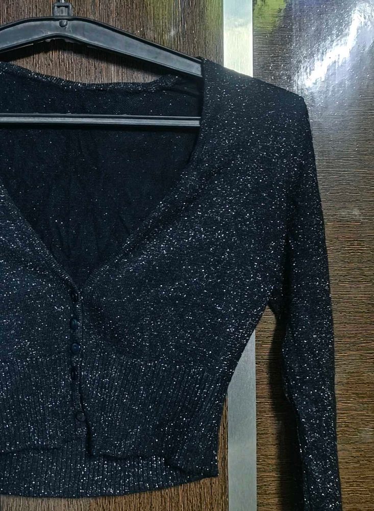 Sparkling Black Cardigan