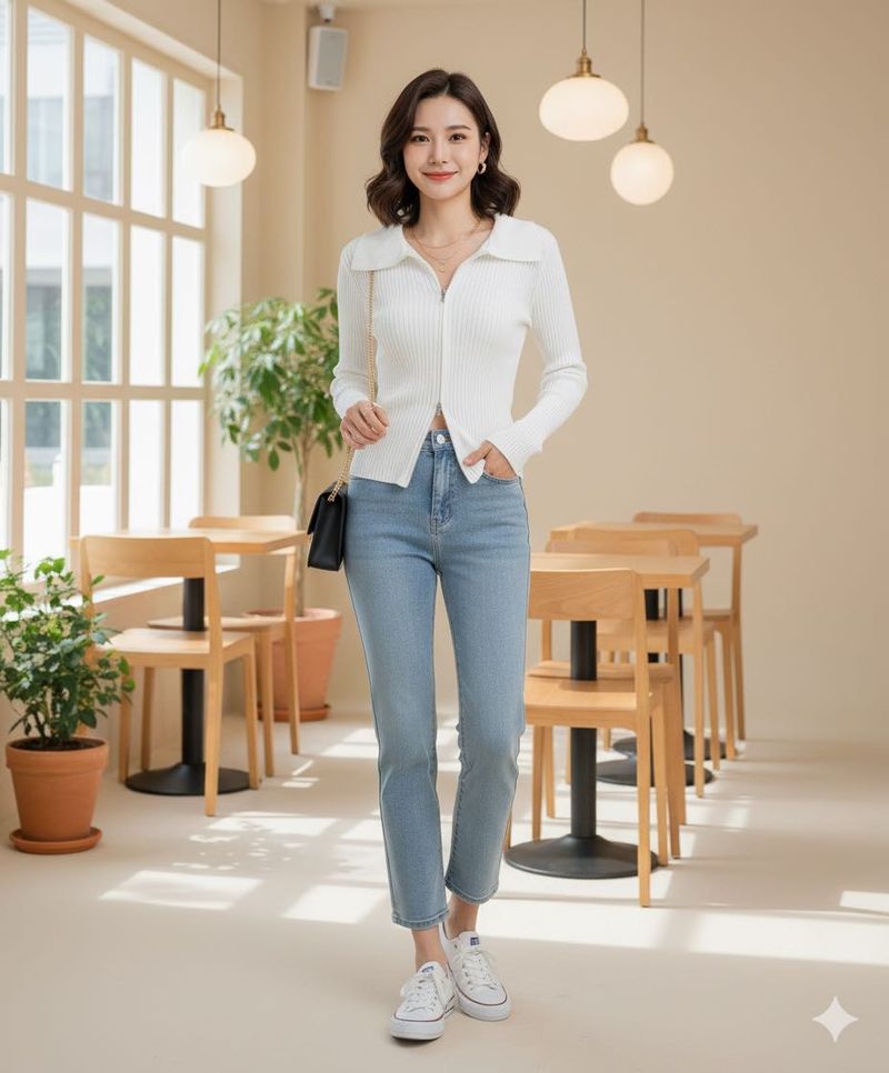 White zip top