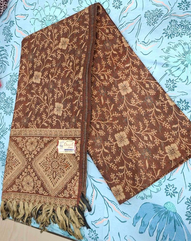 winter Floral Brown Scarf