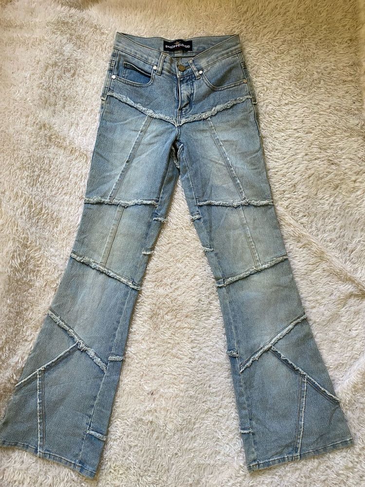 Y2K Patchwork Flare Jeans