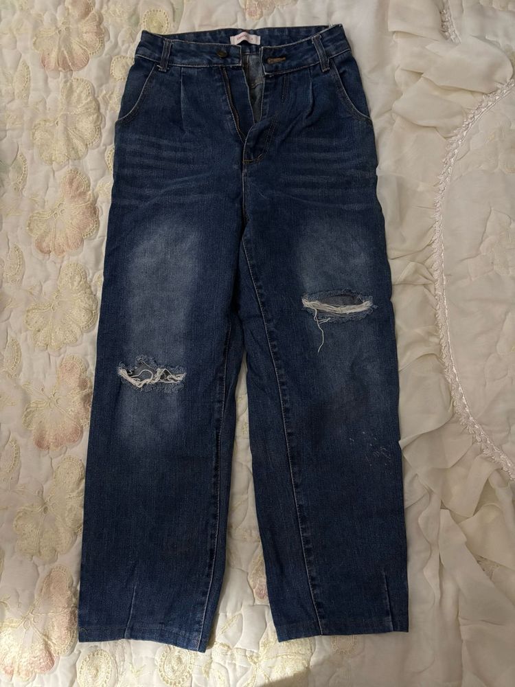 Ripped Knee Denim Jeans