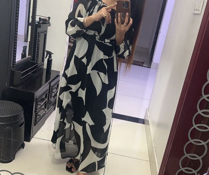 Black &amp; White Maxi Dress