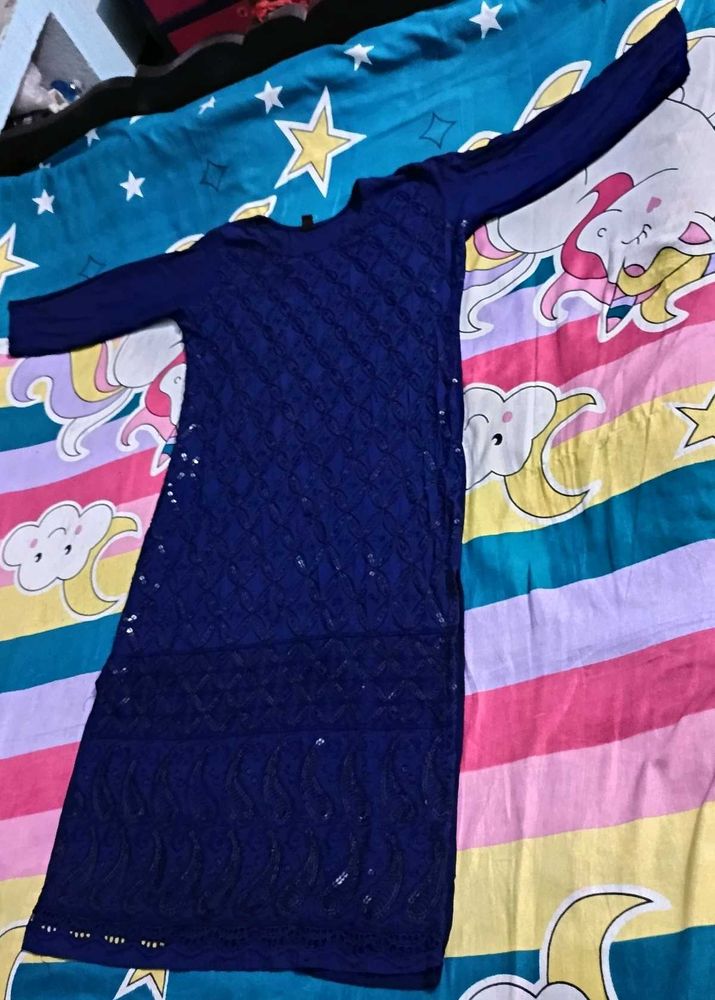 Elegant Navy Blue Long Sleeve Dress