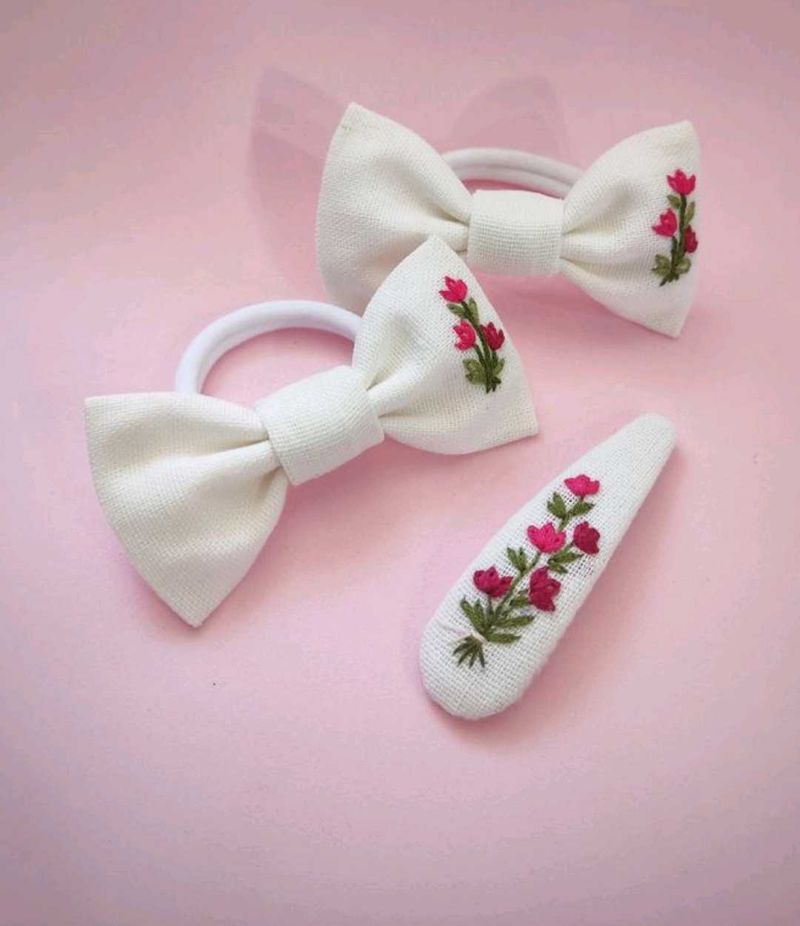 Floral Embroidered Hair Accessories
