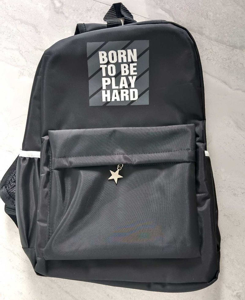 Black &#39;Born to Play Hard&#39; Backpack
