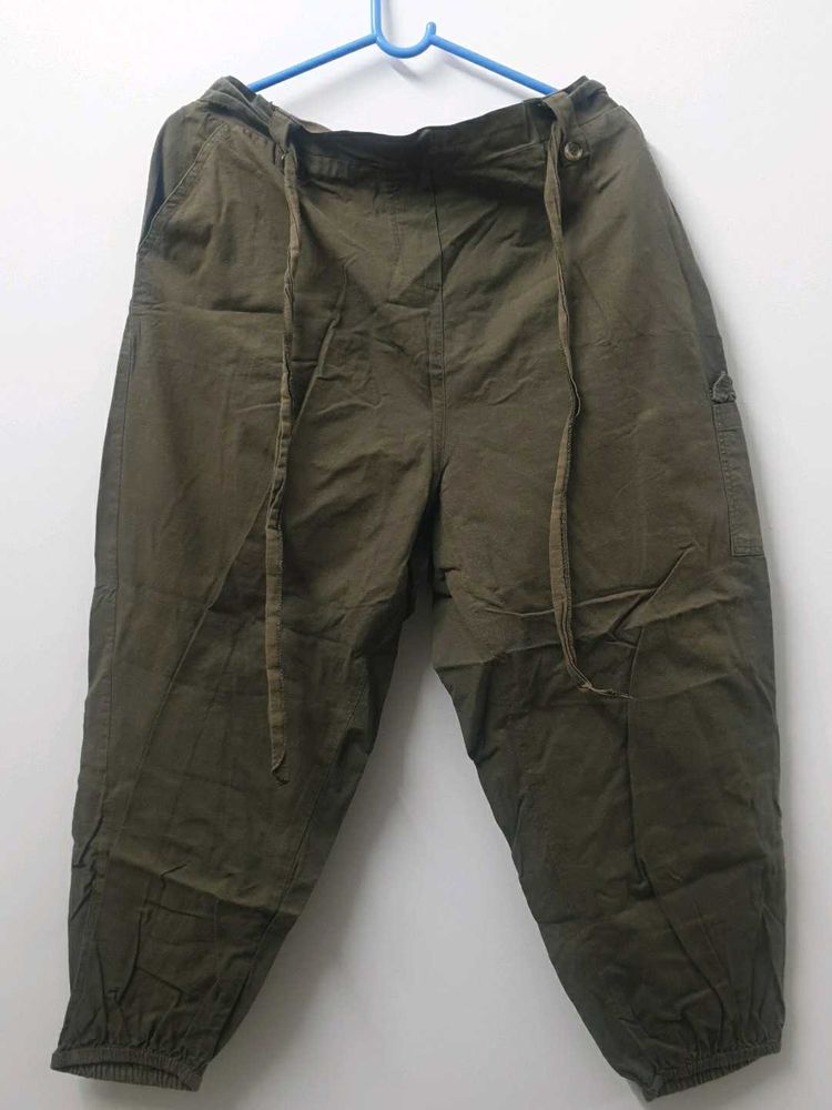 Olive Green Casual Pants