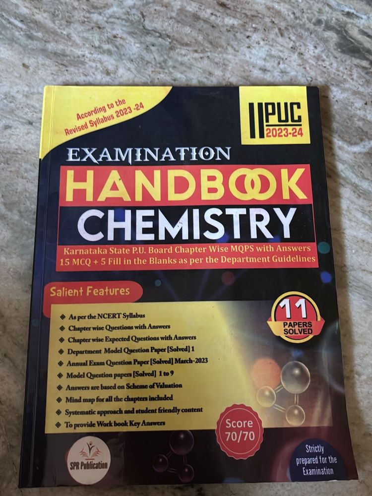 Examination handbook chemistry for second PUC