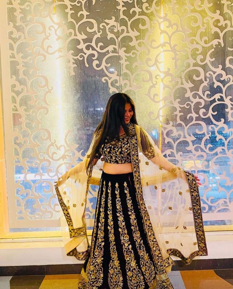 Wine Colour Lehenga