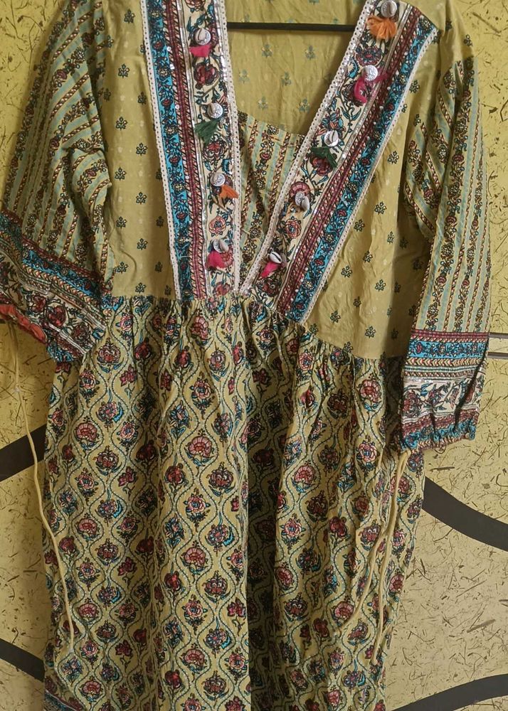 Juniper Lime Greenn Anarkali Kurta