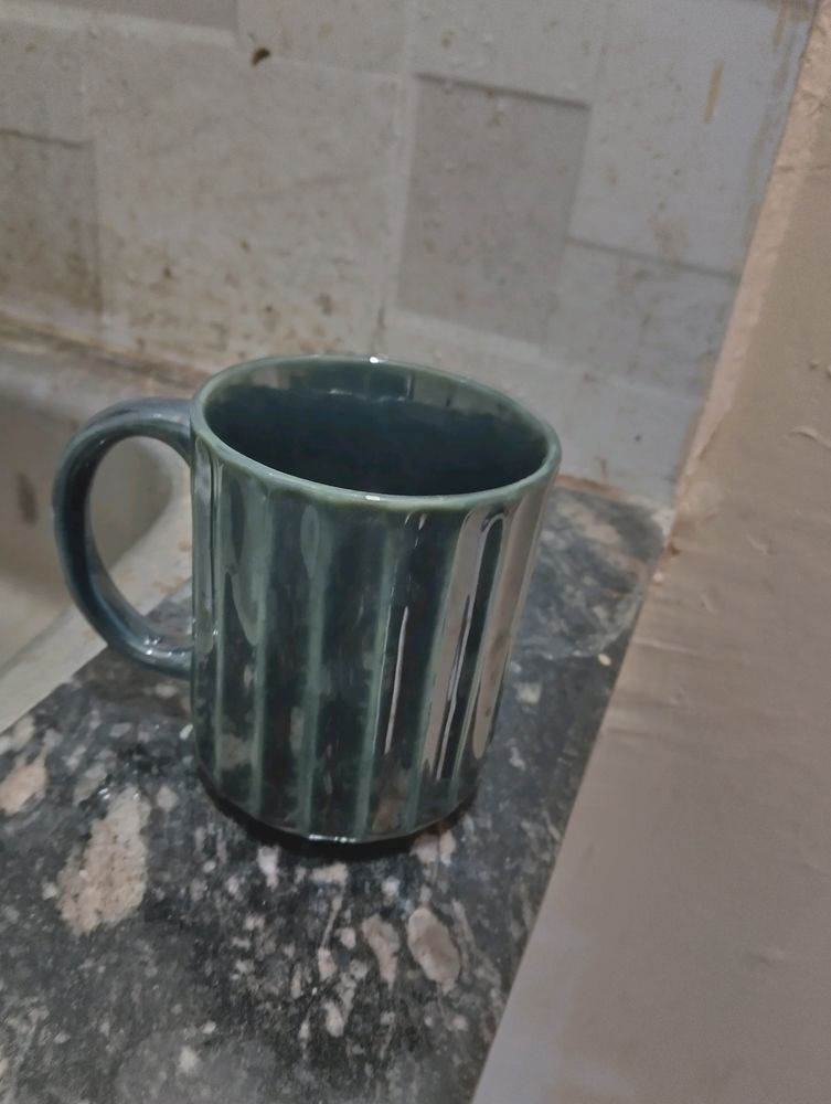 Floral green Large Ceramic Mug
