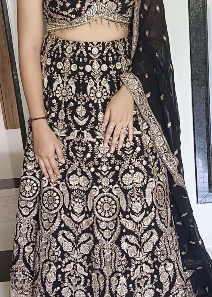 Elegant Black &amp; Gold Lehenga