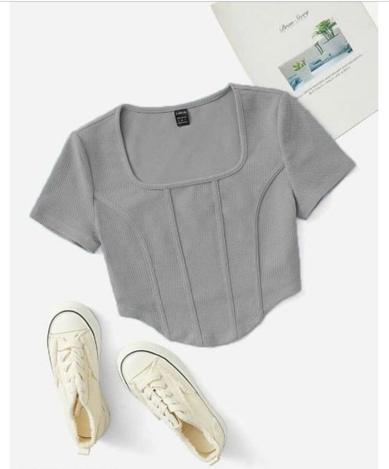 grey crop top