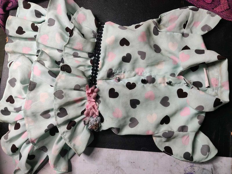 Cute Heart Print Top