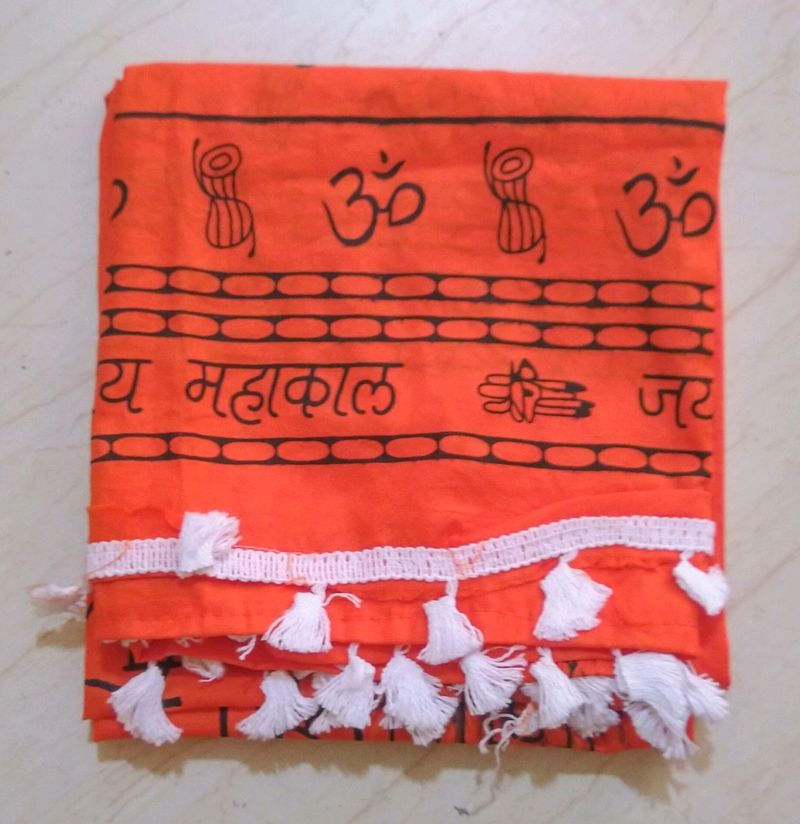 Mahakal Gamcha, Towel, Scarfs And Stoles For Men And Men 1 Pcs (Orange, 1.5 Meter Length)