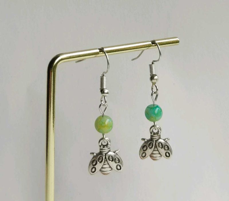 Beaded Bee Earrings