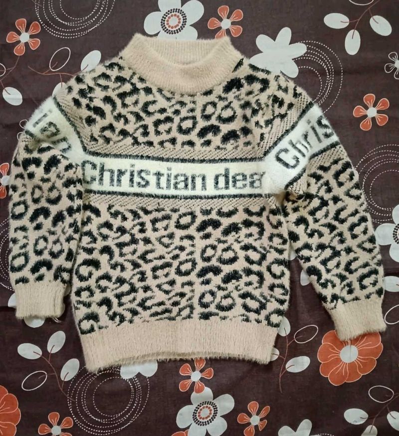 Leopard Print Knit Sweater