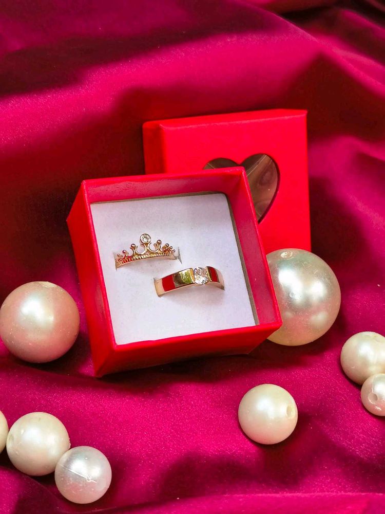 Couple Rings - Crown &amp; Band