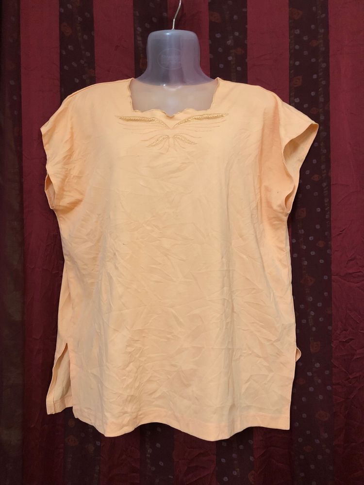 Tan Colour Short Sleeve Top