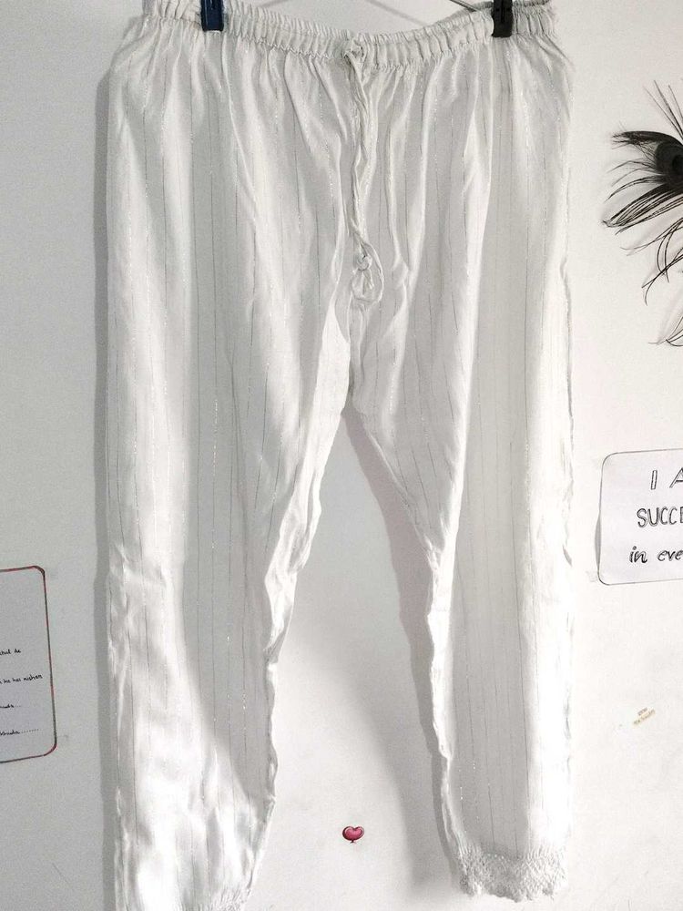 White Cotton Lounge Pants 🧡