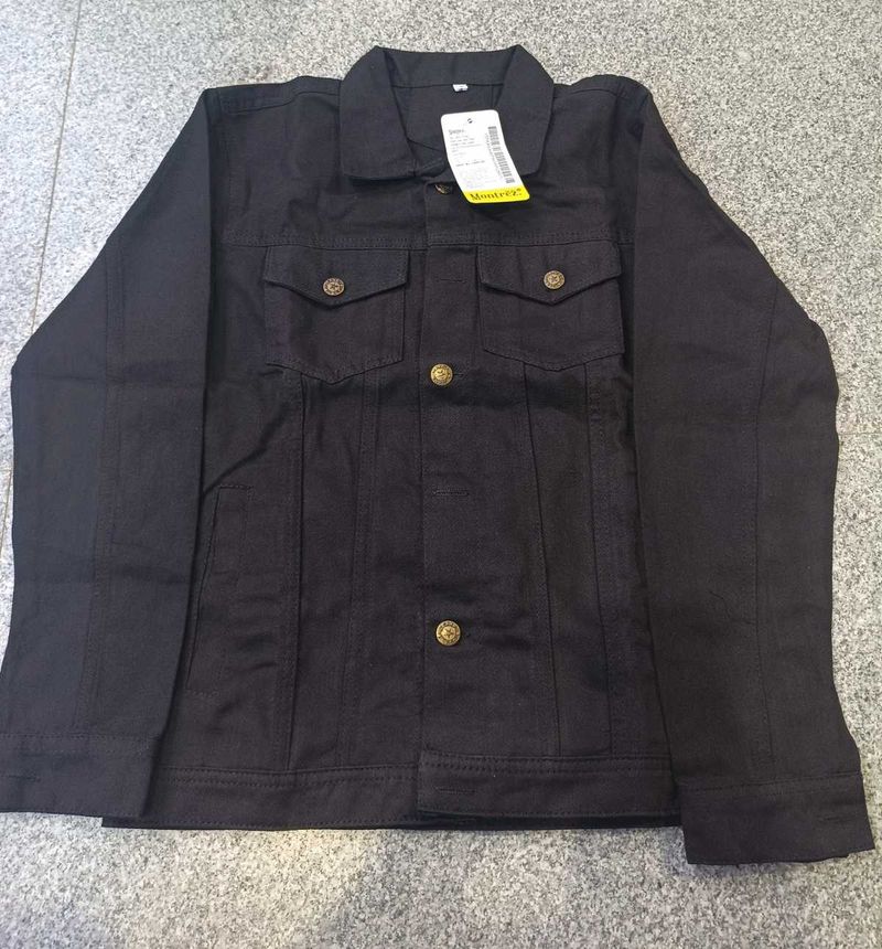 Montrez Black Denim Jacket, S Size