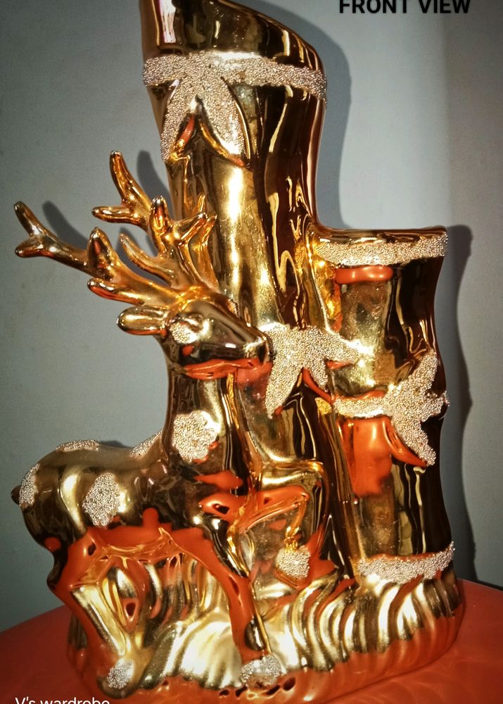Vintage Golden Deer Statue Decor