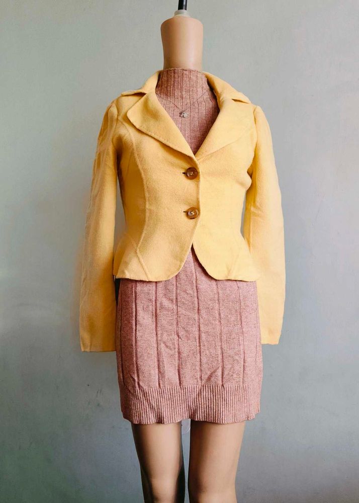 Korean Fancy Yellow Blazer