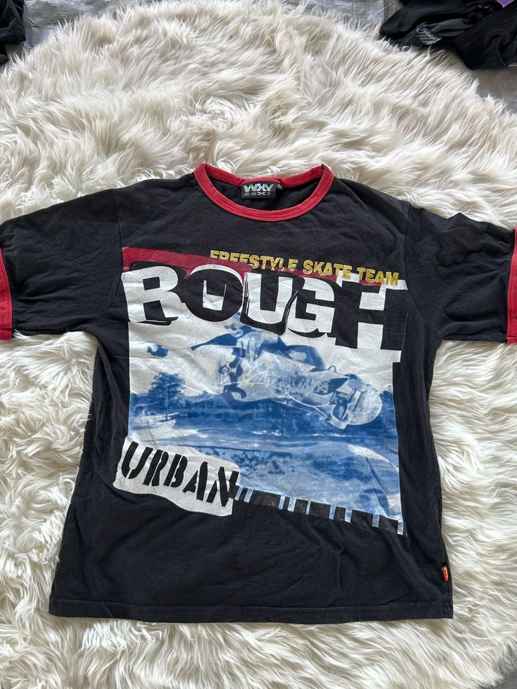 Vintage Skate Tee - &#39;Rough&#39; Graphic Print