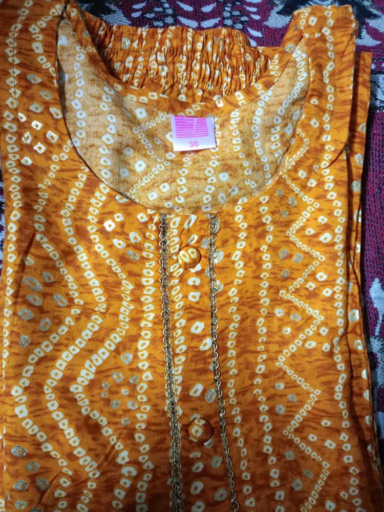 Vintage Orange Jaipuri Print Sui