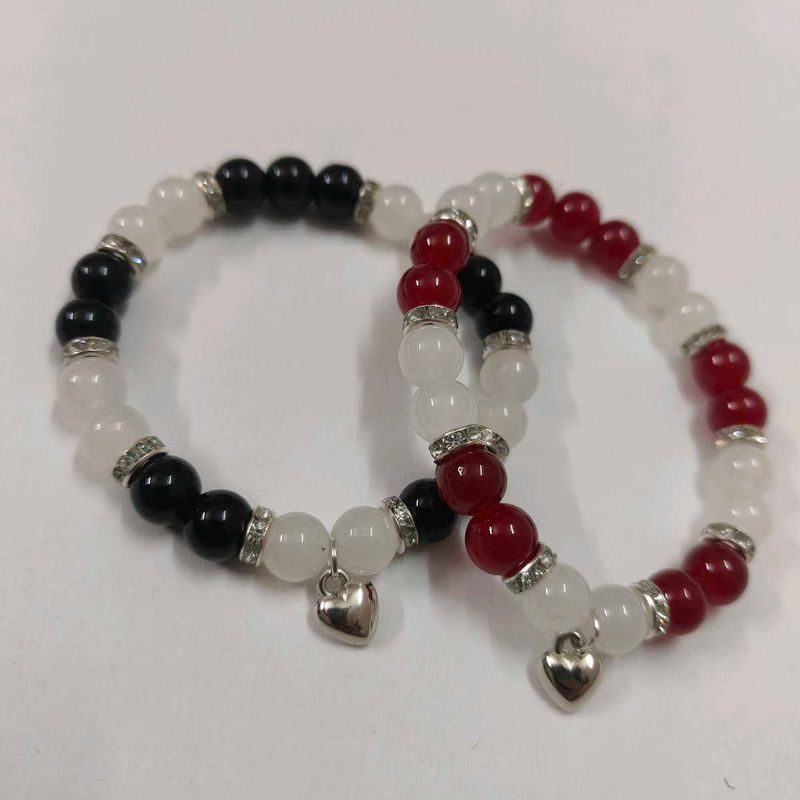Beaded Heart Charm Bracelets