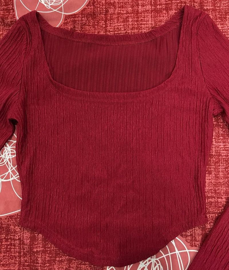 Savana burgundy Long Sleeve Top