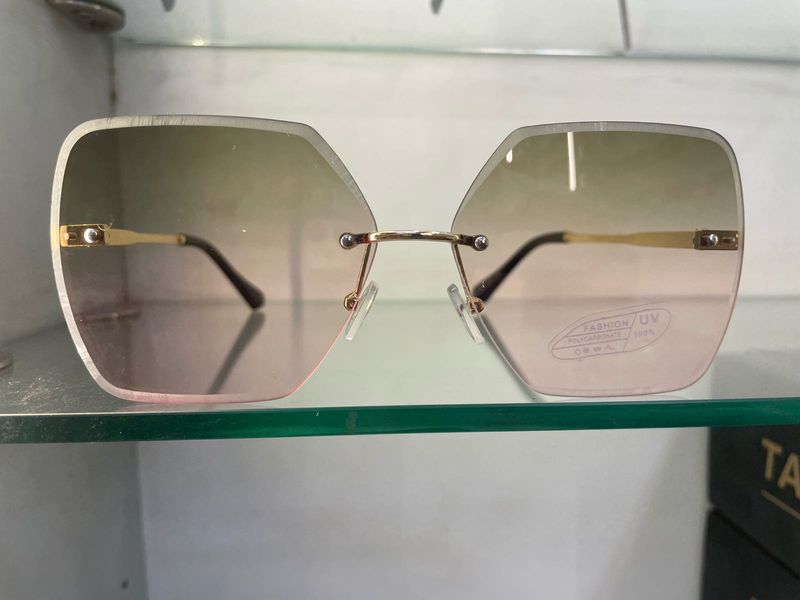 Rimless Geometric Sunglasses