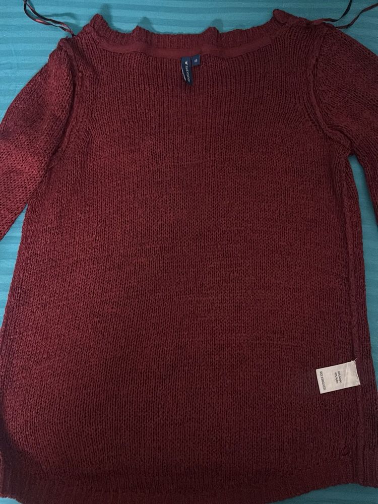 Burgundy Knit Sweater