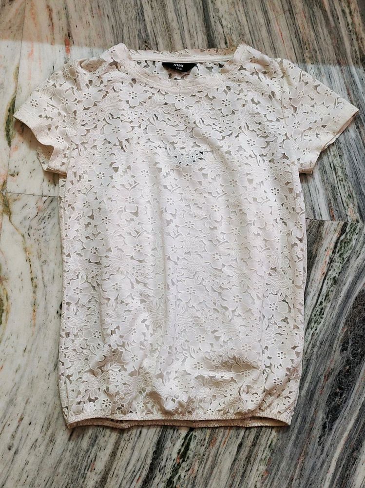 Max White Netted Top