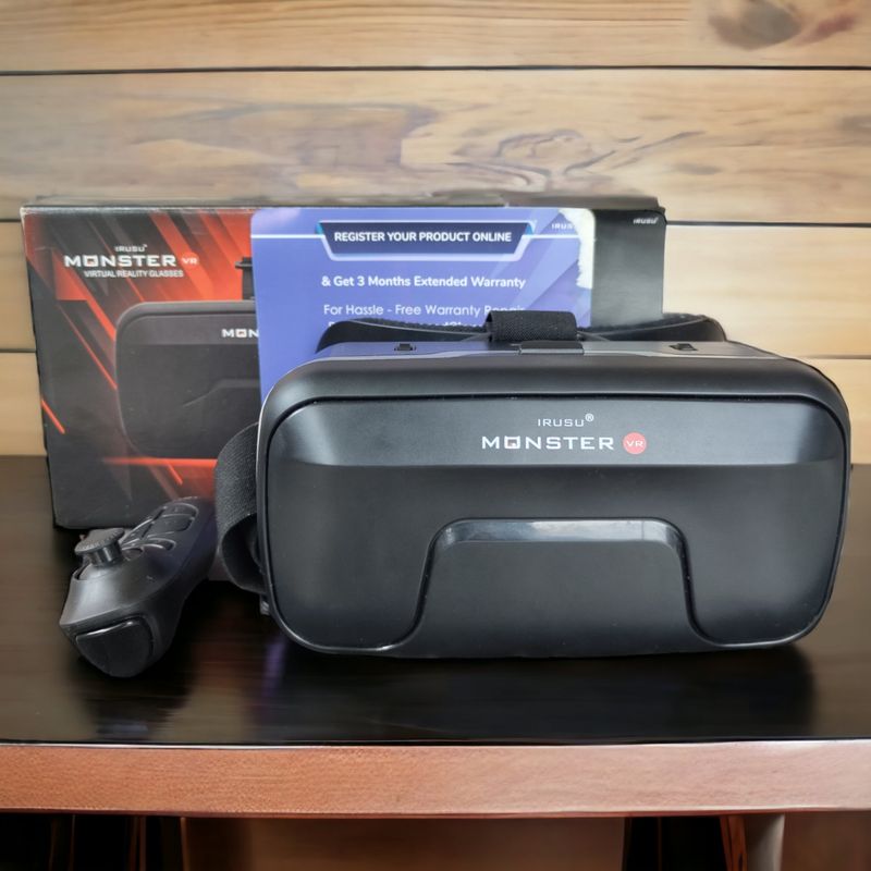 Irusu Monster VR with Remote Controller and Conductive Touch Button for VR Supported Smartphones(New Model) (Black)