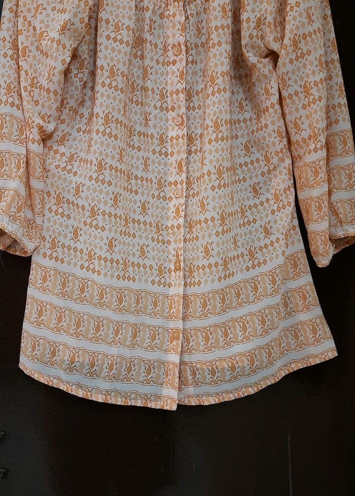Orange  Round Neck Shirt