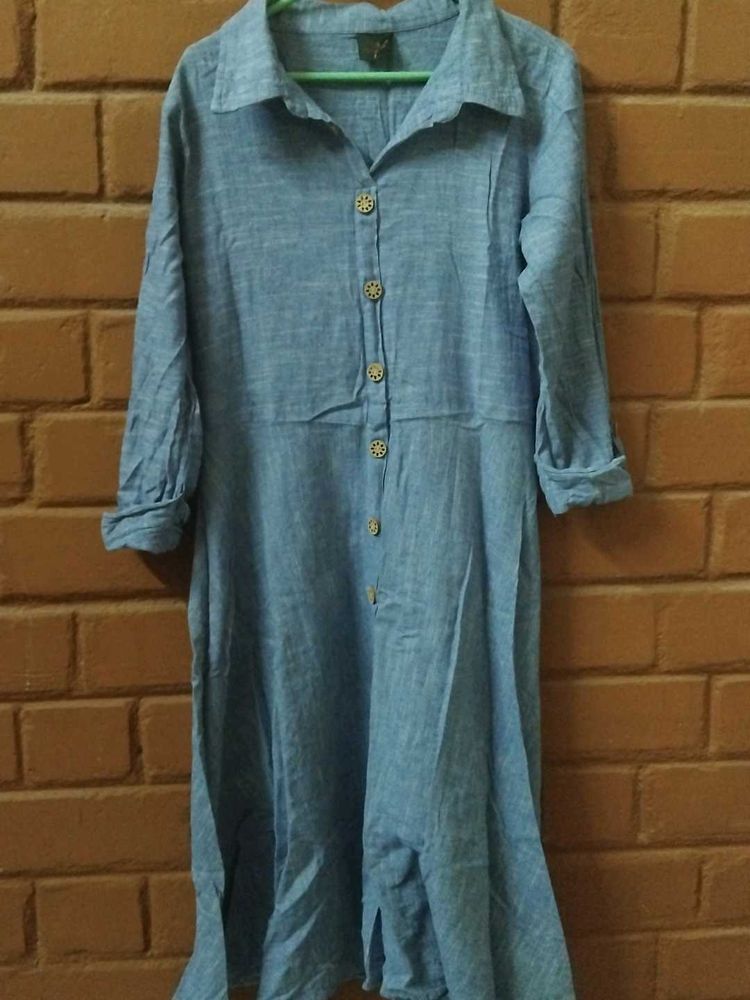 Blue Shirt Dress
