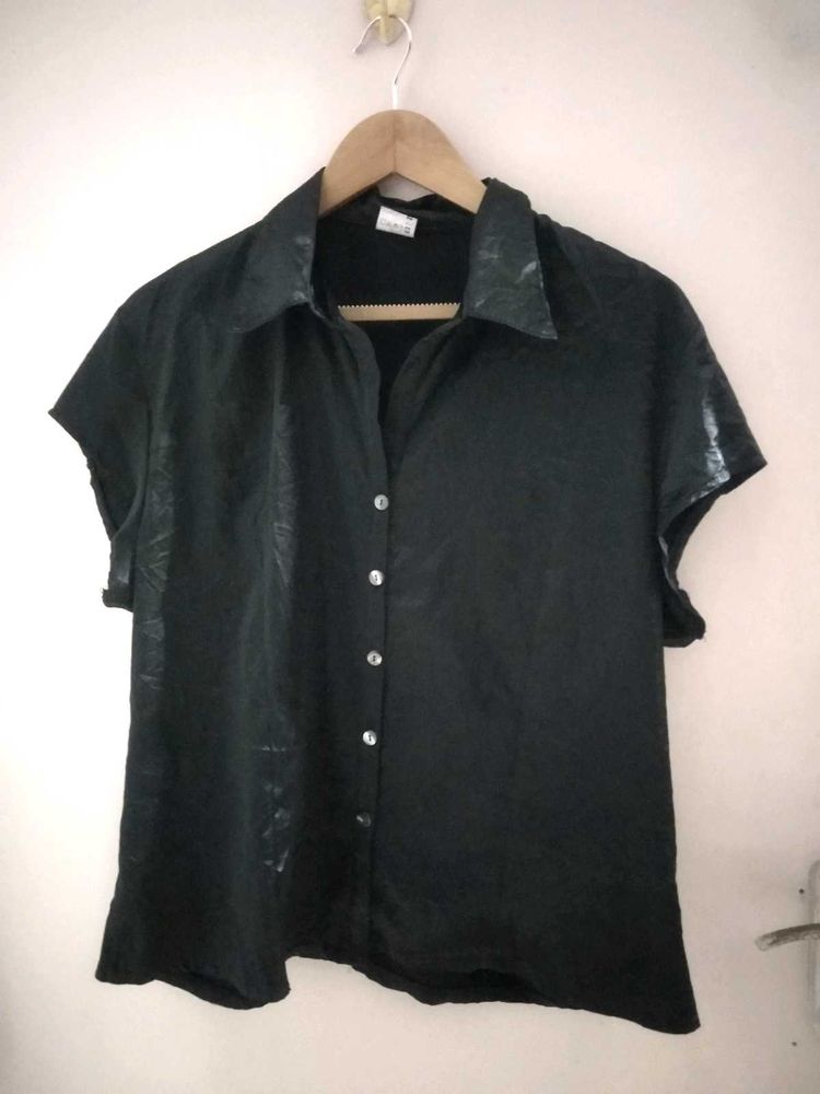 Beautiful Black Satin Shirt