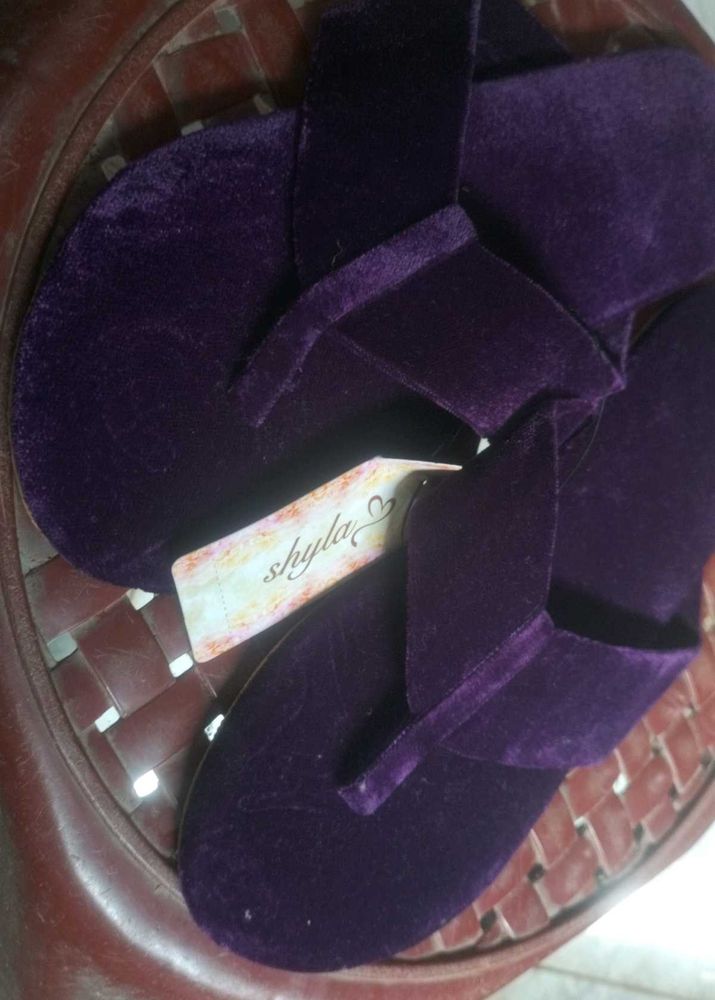 Purple Furry Slippers