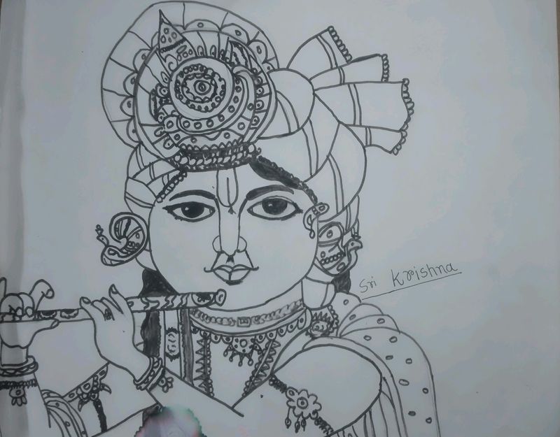 Drawing Of Sri Krishna|Skatch|Artsofsujit