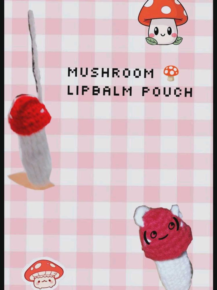 Crochet 🧶 Mushroom Lipbalm Pouch 🍄